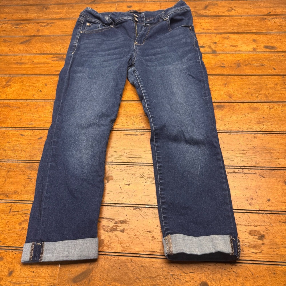 Wallflower Ultra Fit Dark Wash Cuffed Straight Leg Jeans Size 13 WFI119980